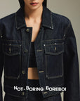 Minimal Cropped Denim Jacket