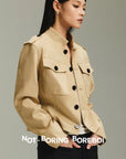 Minimal Suede Crop Jacket