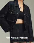 Minimal Cropped Denim Jacket