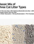 pidan 3-in-1 Blend Cat Litter (Tofu, Spherical Bentonite Clay, Activated Carbon Infused Tofu)