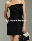 Atelier Bow Strapless Mini Dress