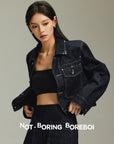 Minimal Cropped Denim Jacket