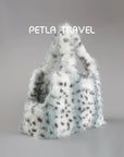 Blue Leopard Faux Fur Carrier