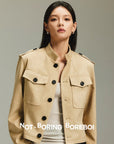 Minimal Suede Crop Jacket