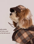Sherlock Plaid Newsboy Cap --Brown/Beige