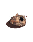 Sherlock Plaid Newsboy Cap --Brown/Beige
