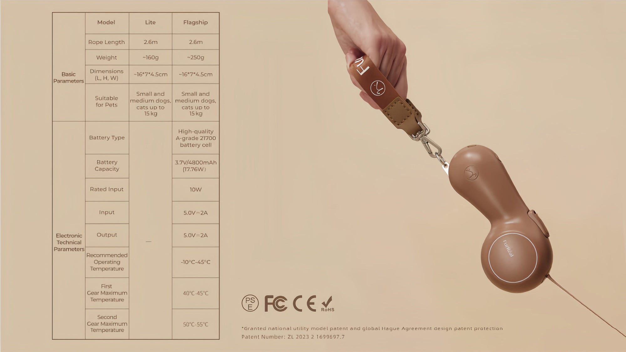 CHOCOLÉASH - LavenderGrip 3-in-1 Smart Leash (PRE ORDER)