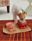 Elevated Ceramic Dog Bowl Cute Raised Pet Bowl