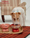 Elevated Ceramic Dog Bowl Cute Raised Pet Bowl