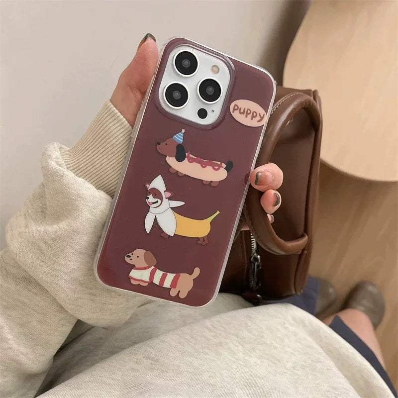 Striped Polka Dot Dachshund Case