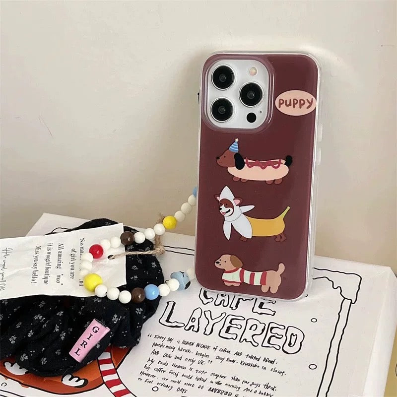 Striped Polka Dot Dachshund Case