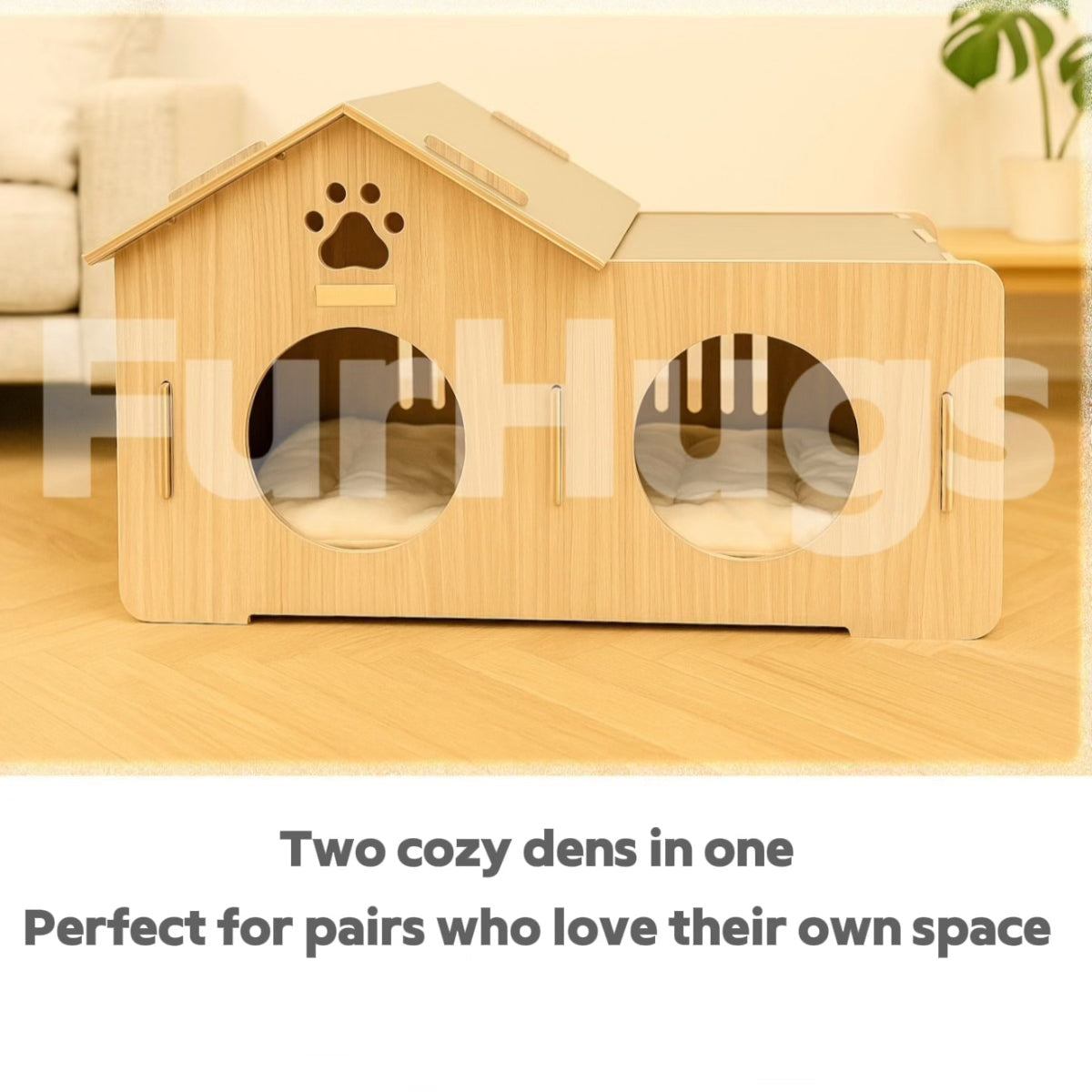 TwinNest Pet Cabin — A Double Den for Two Pets Who Love Their Own Space