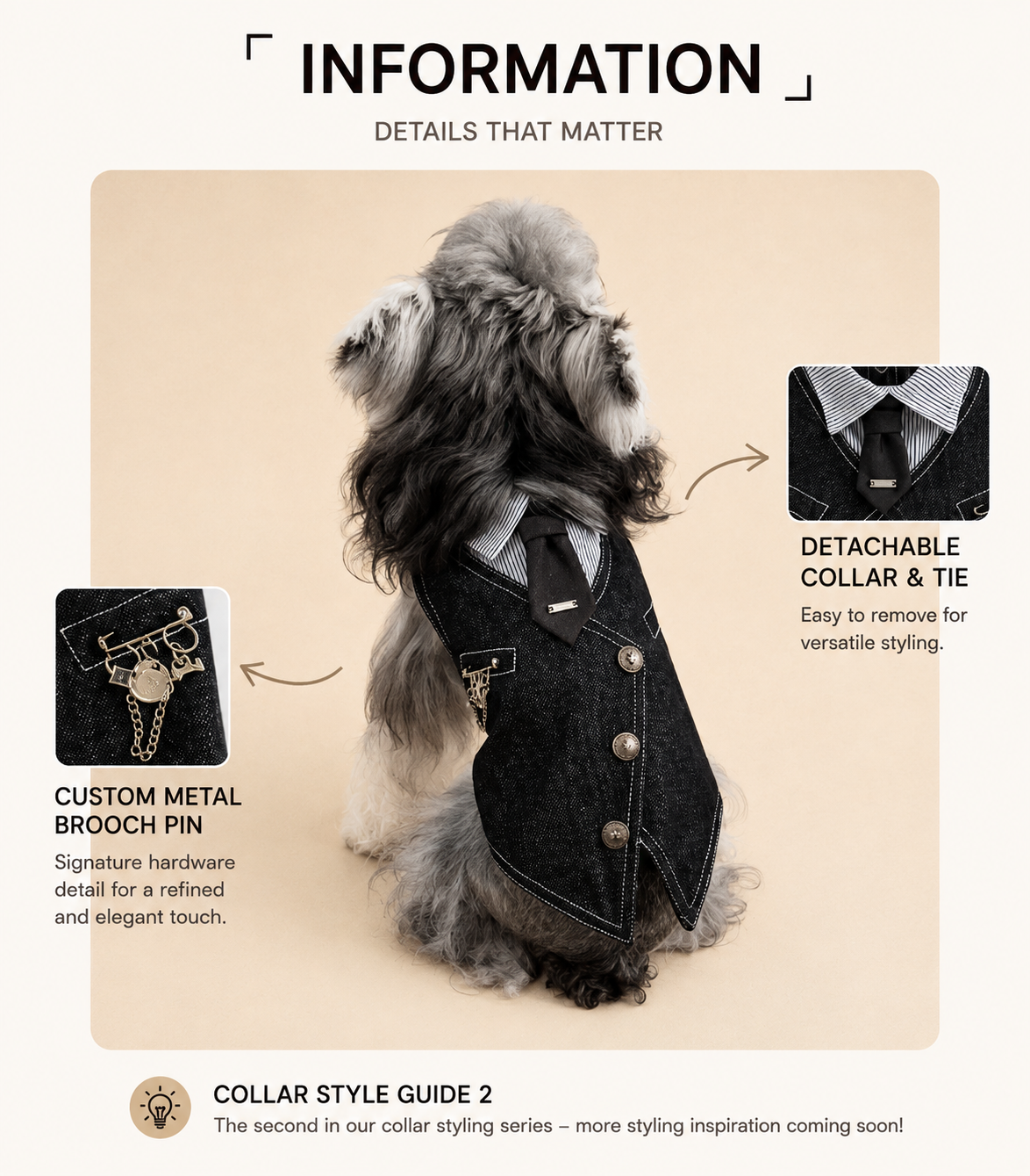 Vintage British Gentleman Pet Vest &amp; Denim Shirt