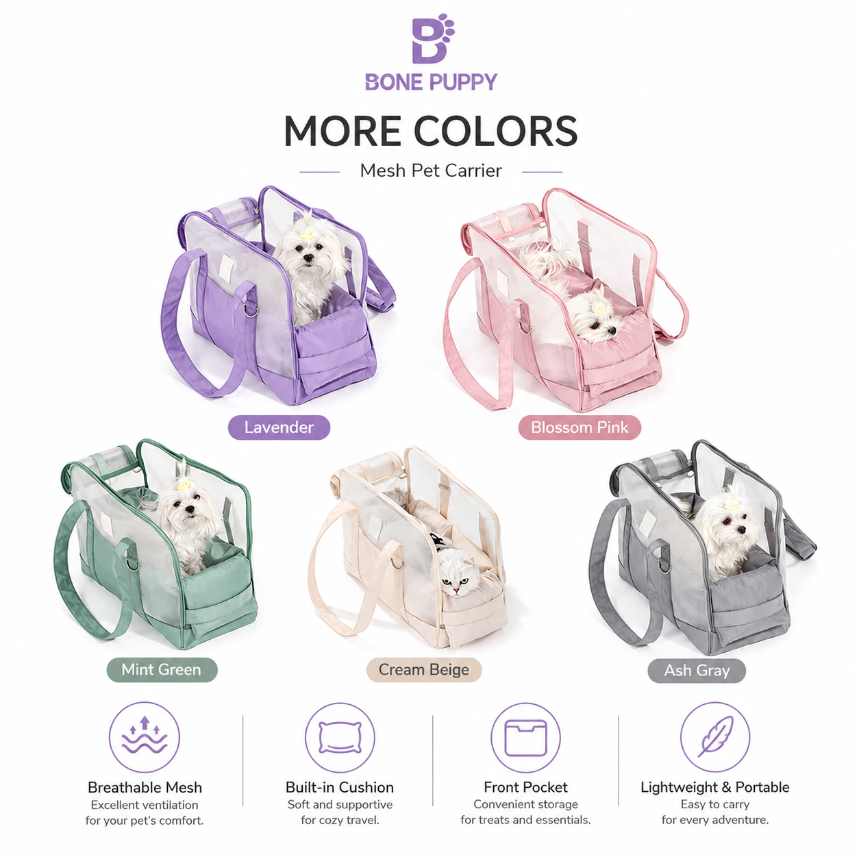 Breathable Summer Mesh Crossbody Pet Carrier Bag