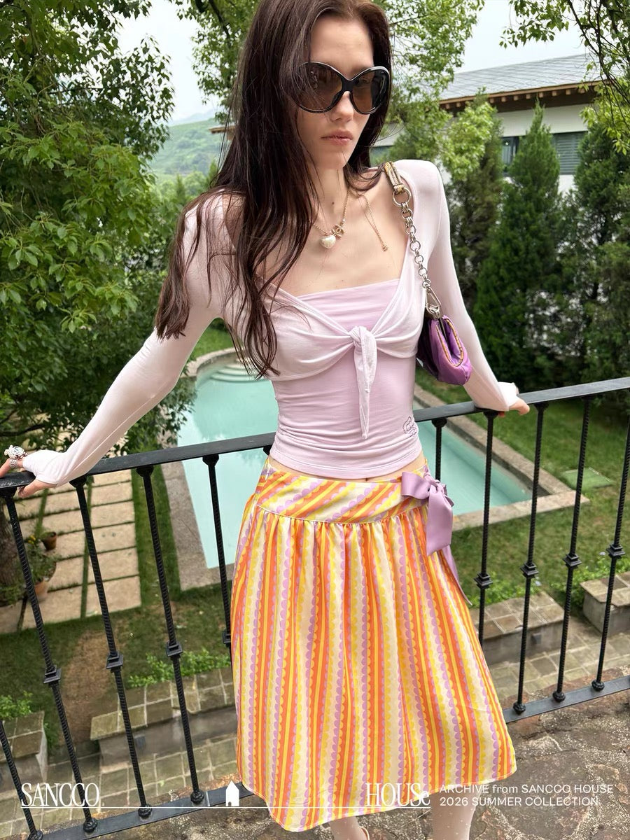 Petal Breeze Tie-Front Cardigan