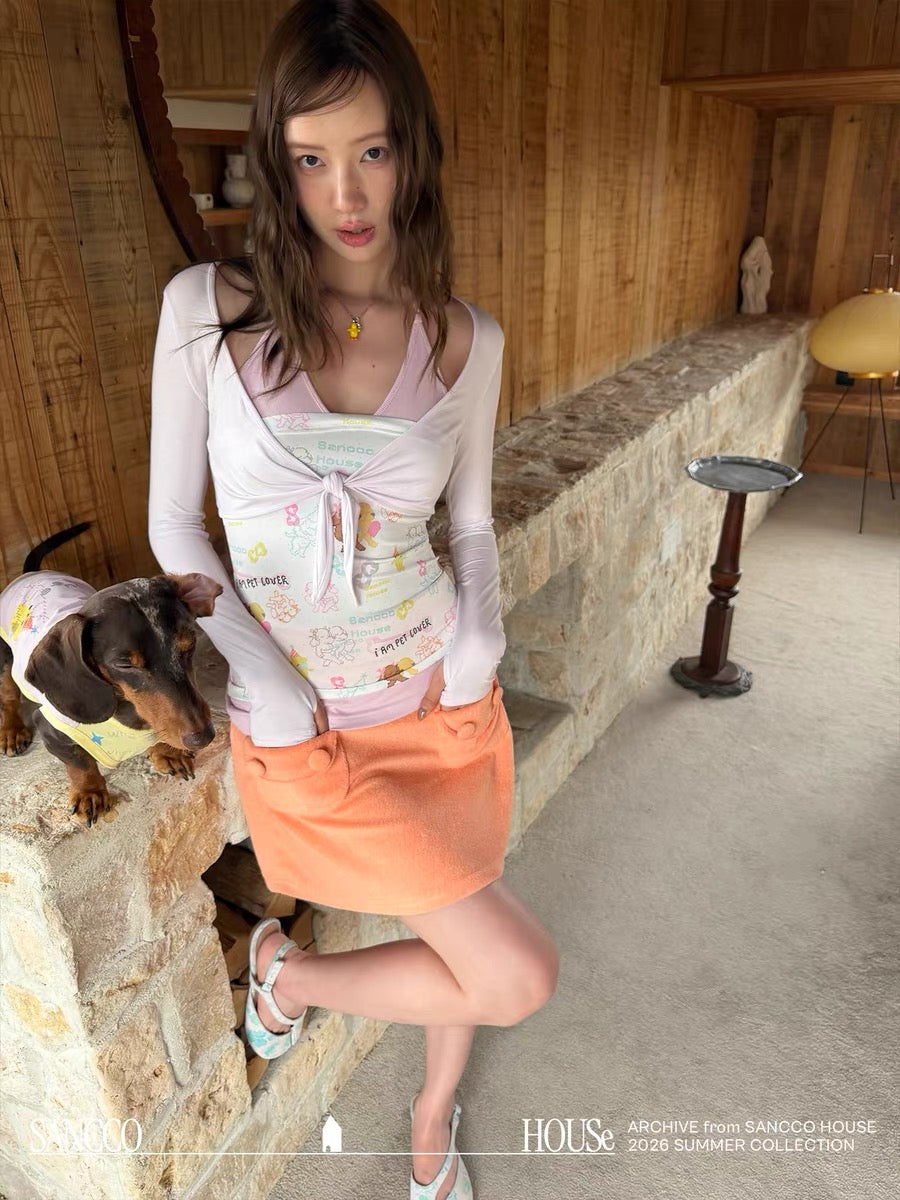 Petal Breeze Tie-Front Cardigan