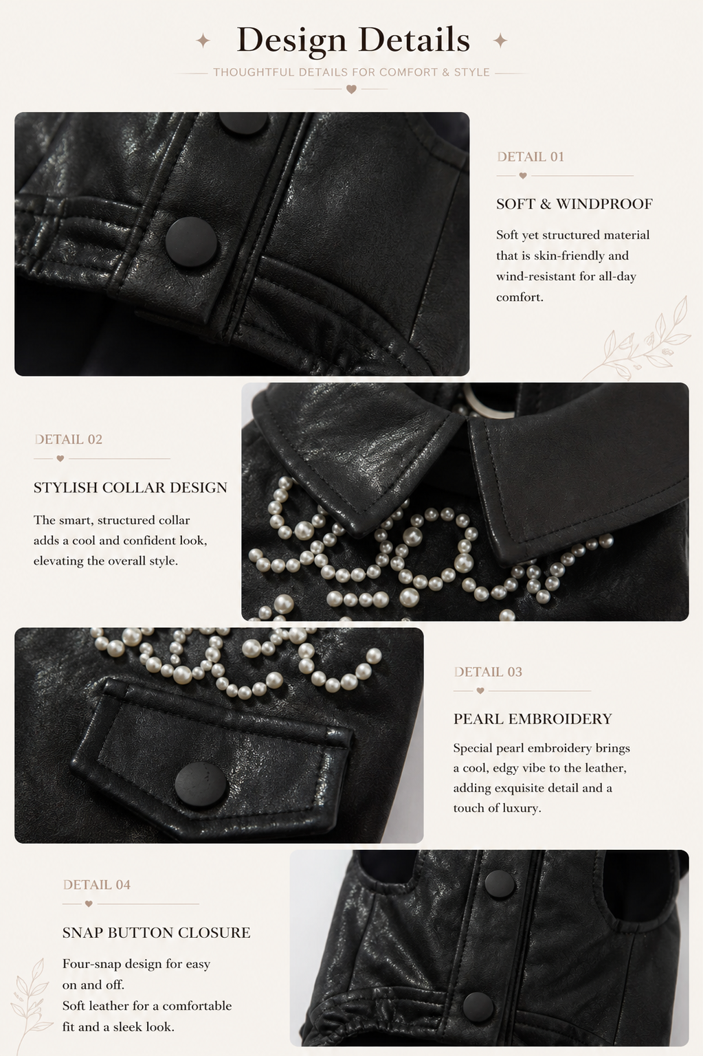 Signature Pearl Leather Jacket