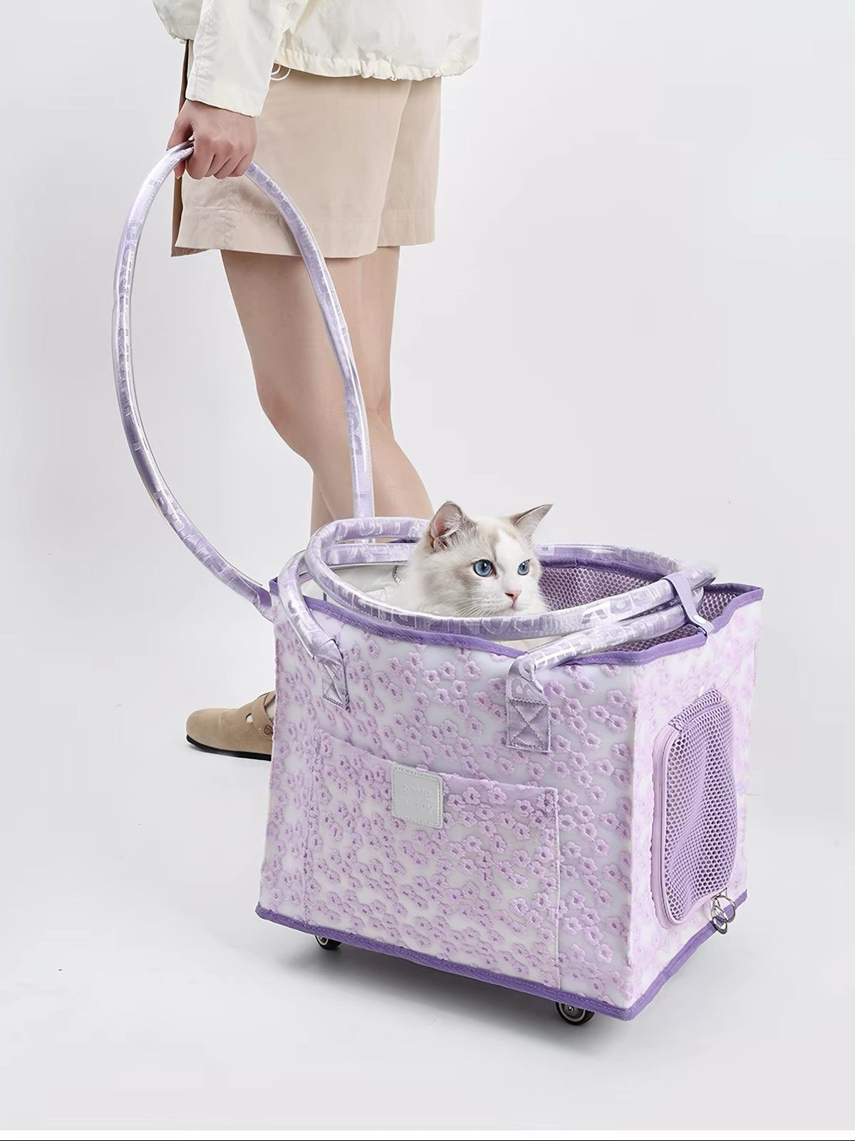 2-in-1 Rolling Pet Carrier