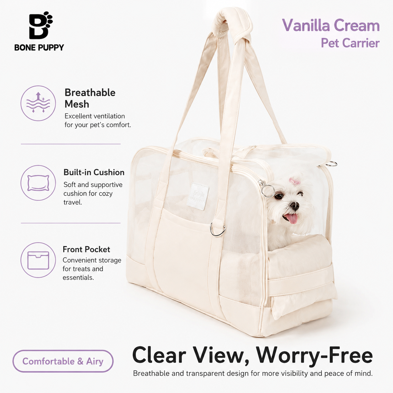 Breathable Summer Mesh Crossbody Pet Carrier Bag