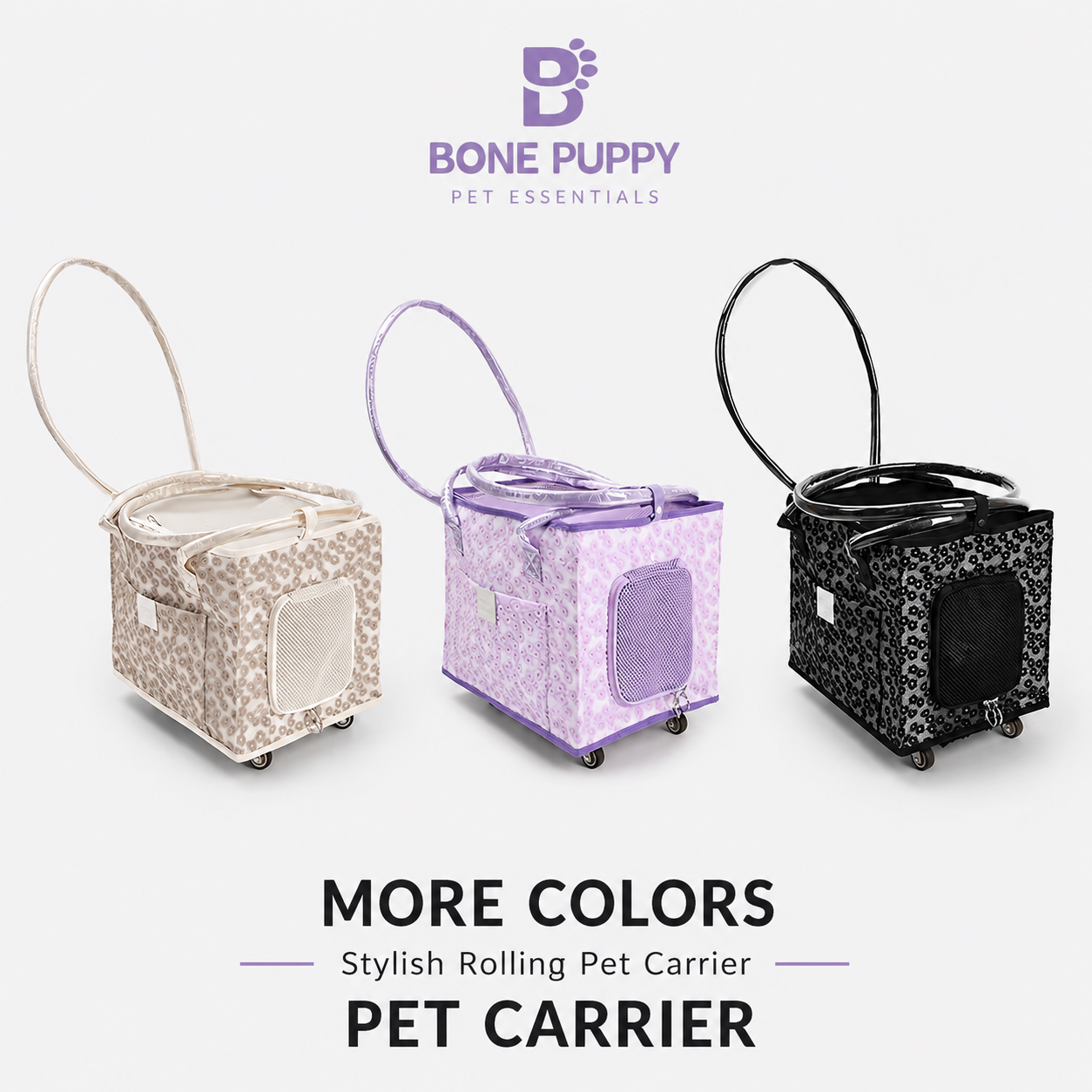2-in-1 Rolling Pet Carrier