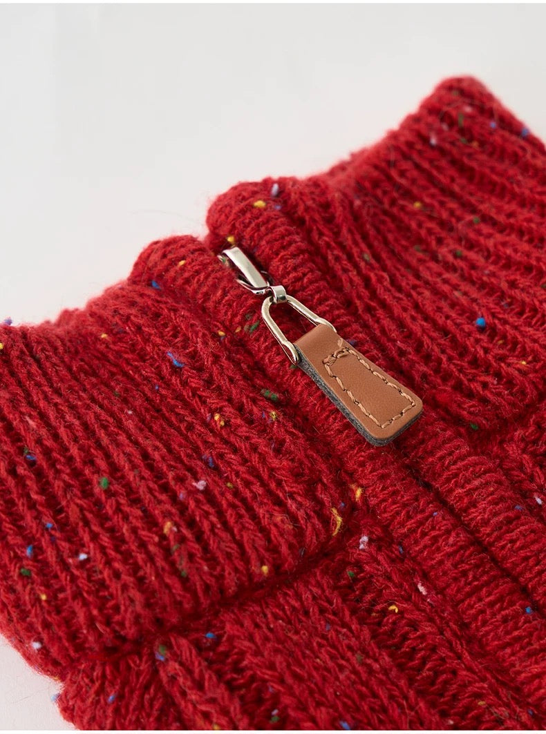 Crimson Cable Knit Sweater