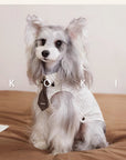 Preppy Plaid Dog Shirt with Collar and Tie
