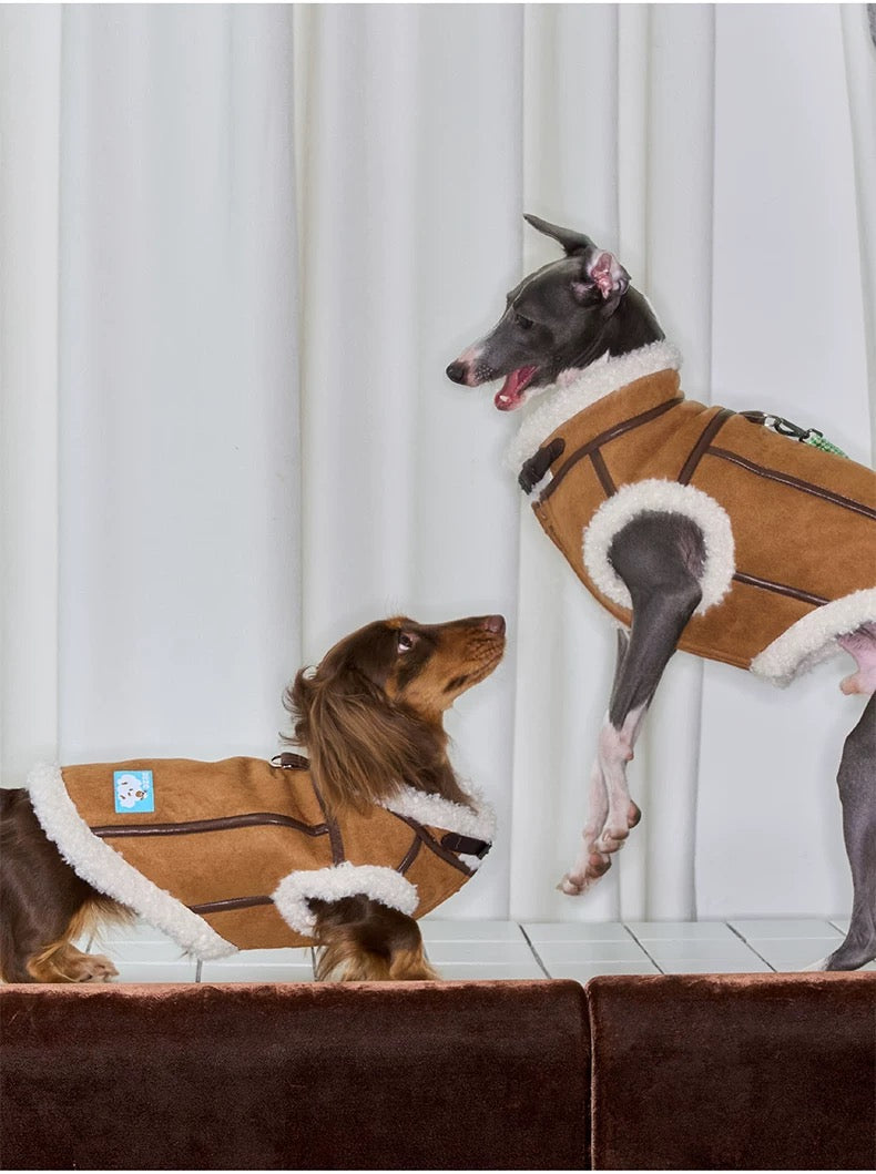Vintage Leather Sherpa Jacket