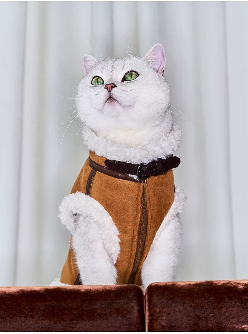 Vintage Leather Sherpa Jacket