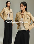 Minimal Suede Crop Jacket
