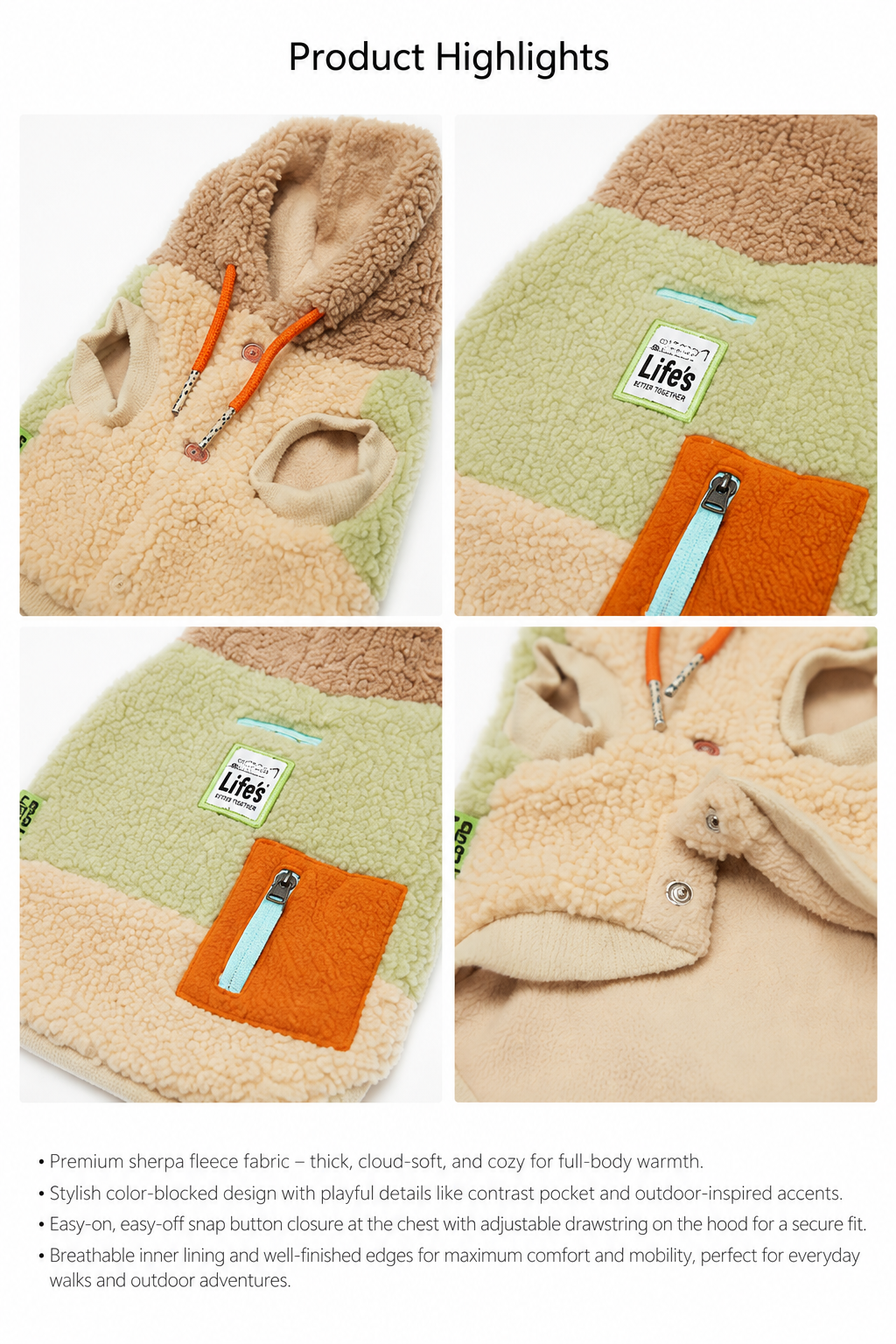 Vanilla Cloud Sherpa Coat