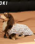 Preppy Plaid Dog Shirt with Collar and Tie