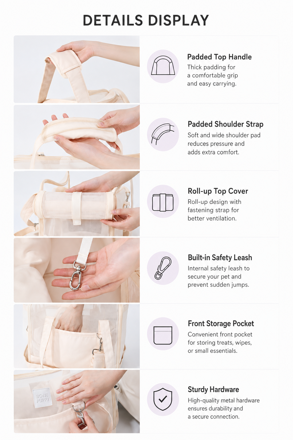 Breathable Summer Mesh Crossbody Pet Carrier Bag