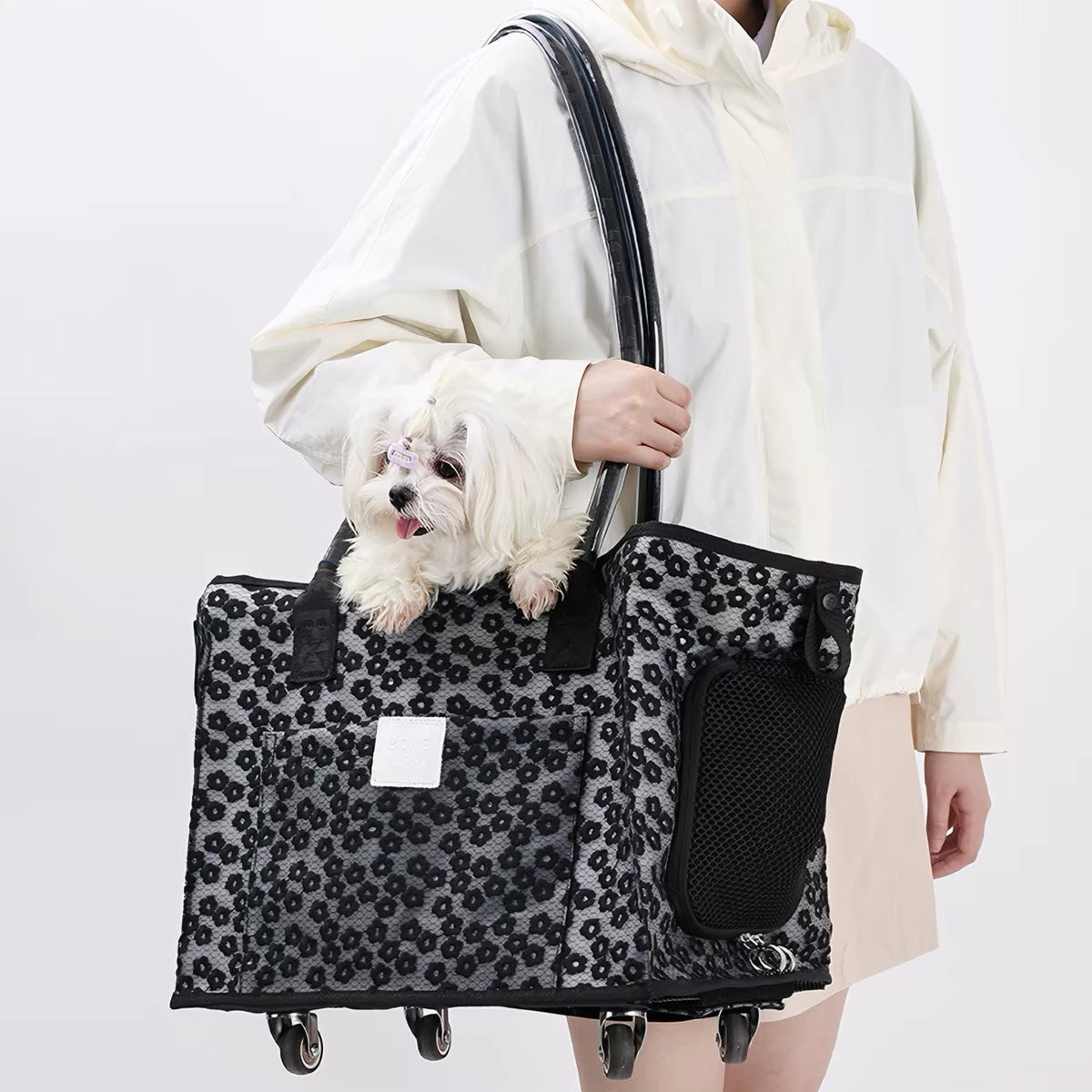2-in-1 Rolling Pet Carrier