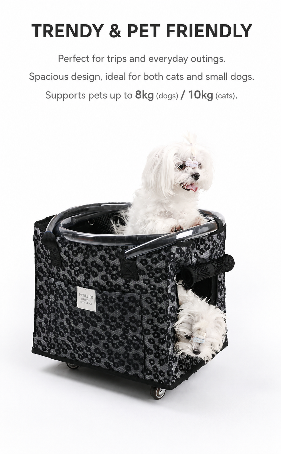 2-in-1 Rolling Pet Carrier
