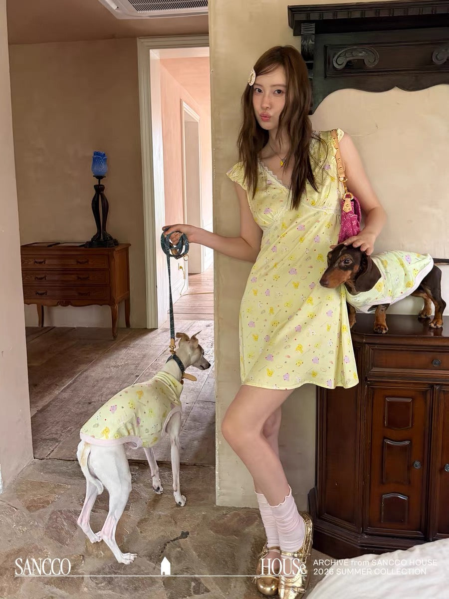 Little Dog House Floral Mini Dress