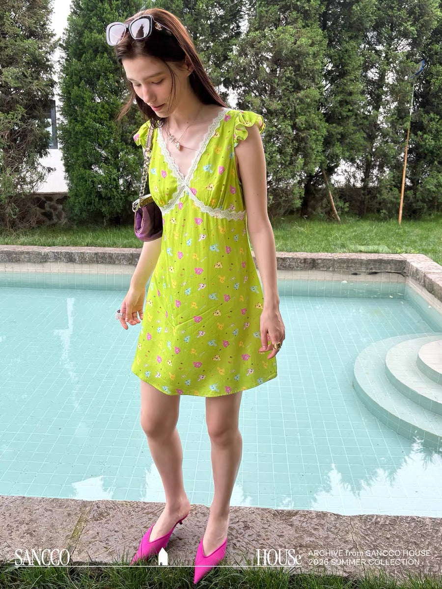 Little Dog House Floral Mini Dress