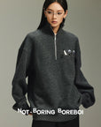 Minimal Half-Zip Wool Blend Sweater