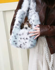 Blue Leopard Faux Fur Carrier