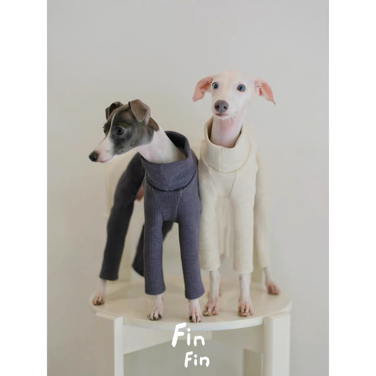 Oatmeal High-Neck Four-Legged Dog Jumpsuit