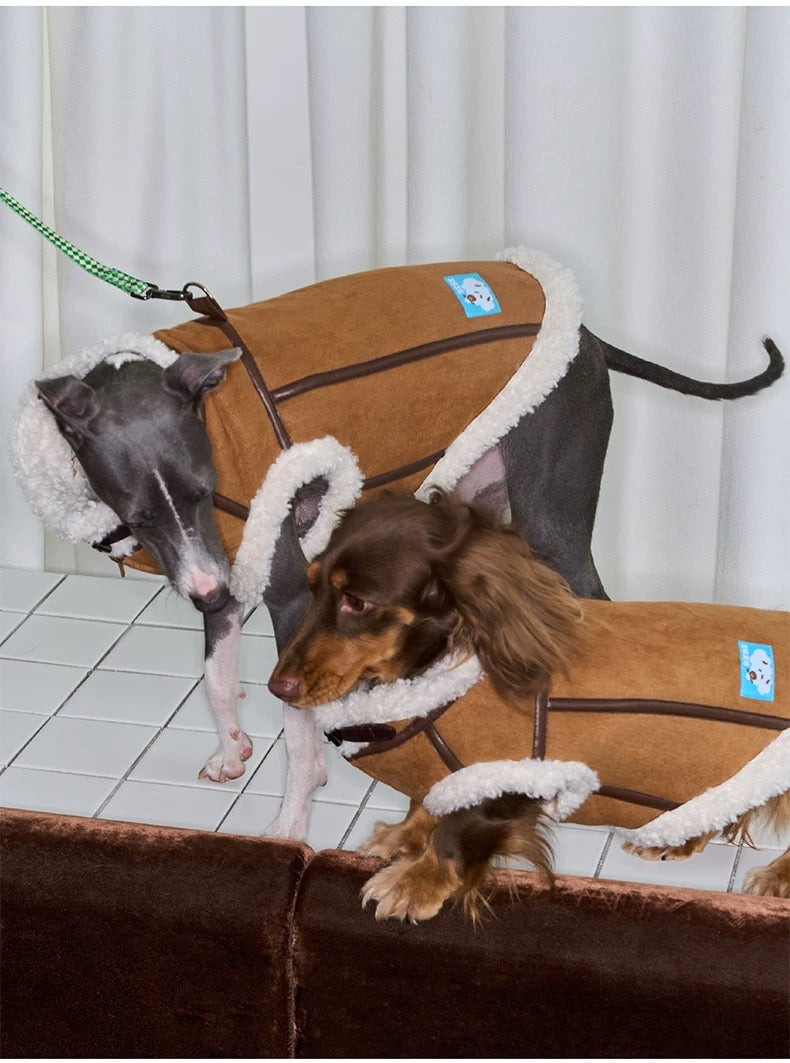 Vintage Leather Sherpa Jacket