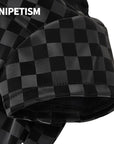 Glossy Black PU Checkered Outfit for Cats