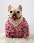 French Bulldog Leopard Faux Fur Jacket