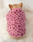 French Bulldog Leopard Faux Fur Jacket