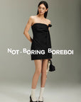 Atelier Bow Strapless Mini Dress