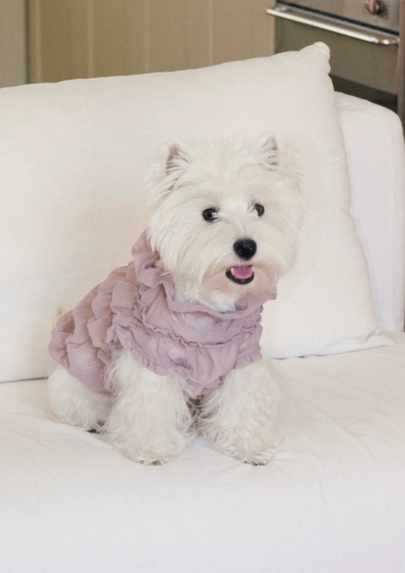 Lavender Mousse Ruffle Vest