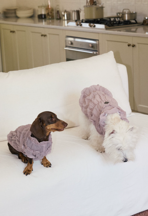 Lavender Mousse Ruffle Vest