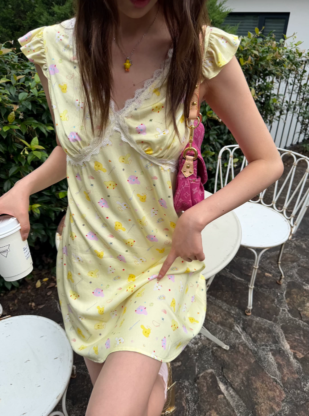 Little Dog House Floral Mini Dress