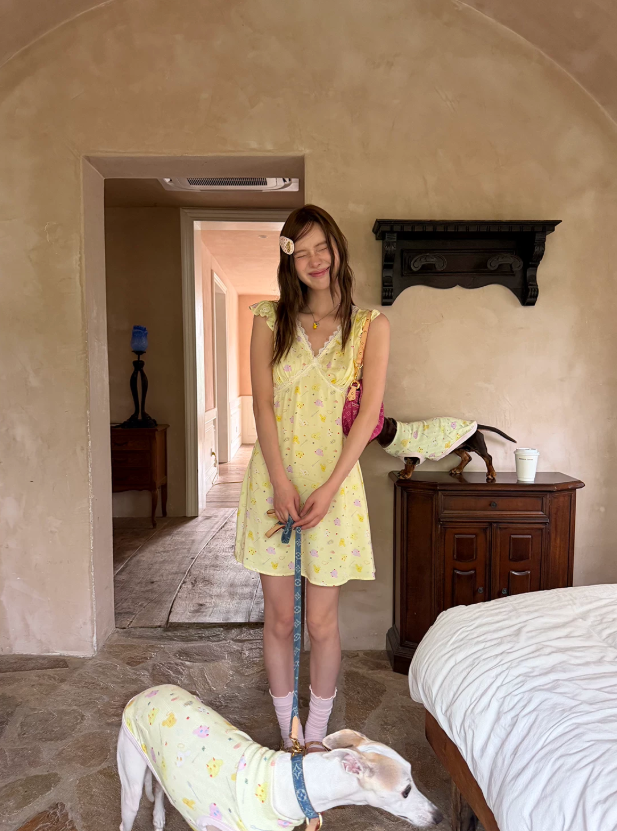 Little Dog House Floral Mini Dress