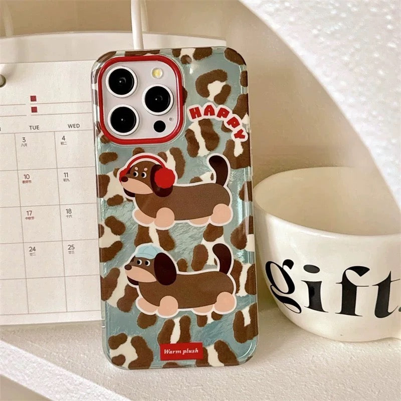 Striped Polka Dot Dachshund Case