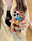 Striped Polka Dot Dachshund Case